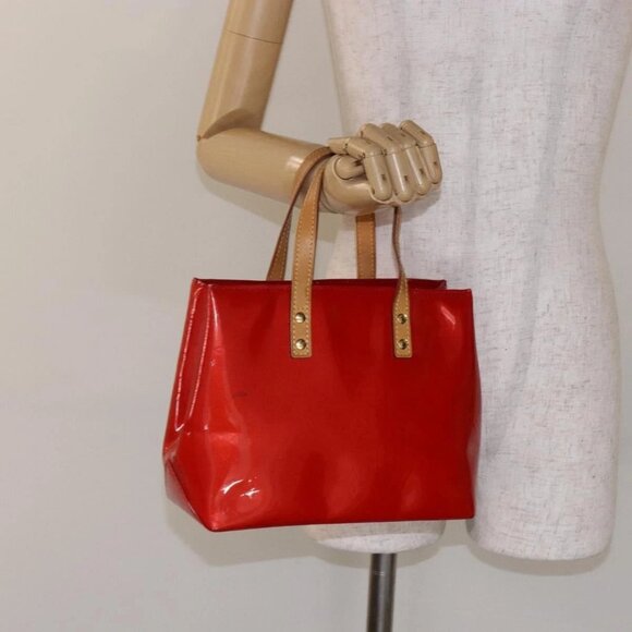 LOUIS VUITTON Monogram Vernis Reade PM Hand Bag Red Rouge M91088 LV Auth ep10876 - Picture 1 of 16